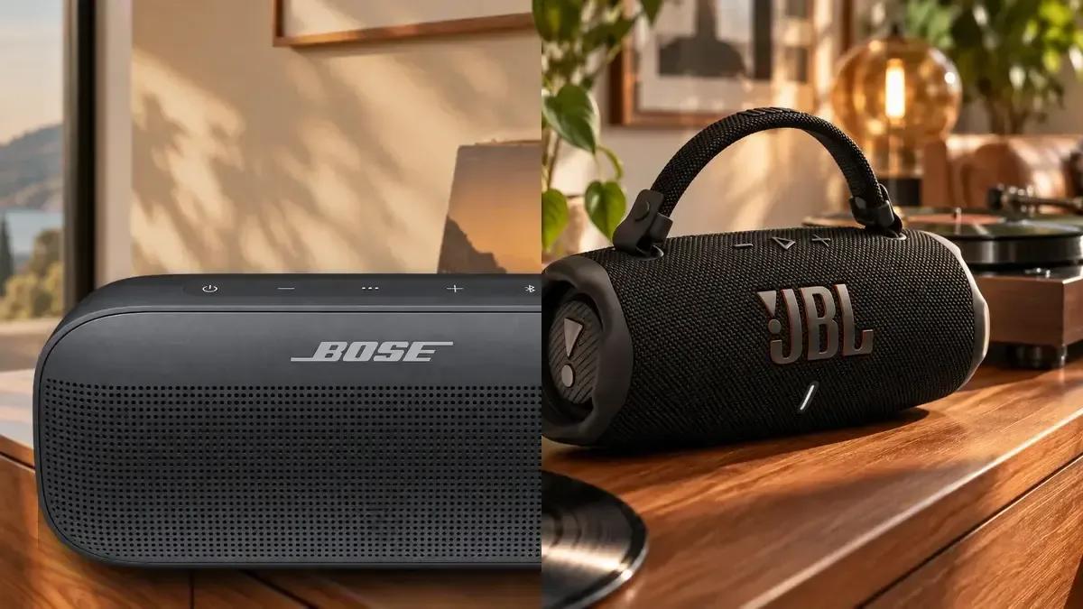 Kompakte und größere Bluetooth-Lautsprecher als Beispiele verschiedener Größenklassen