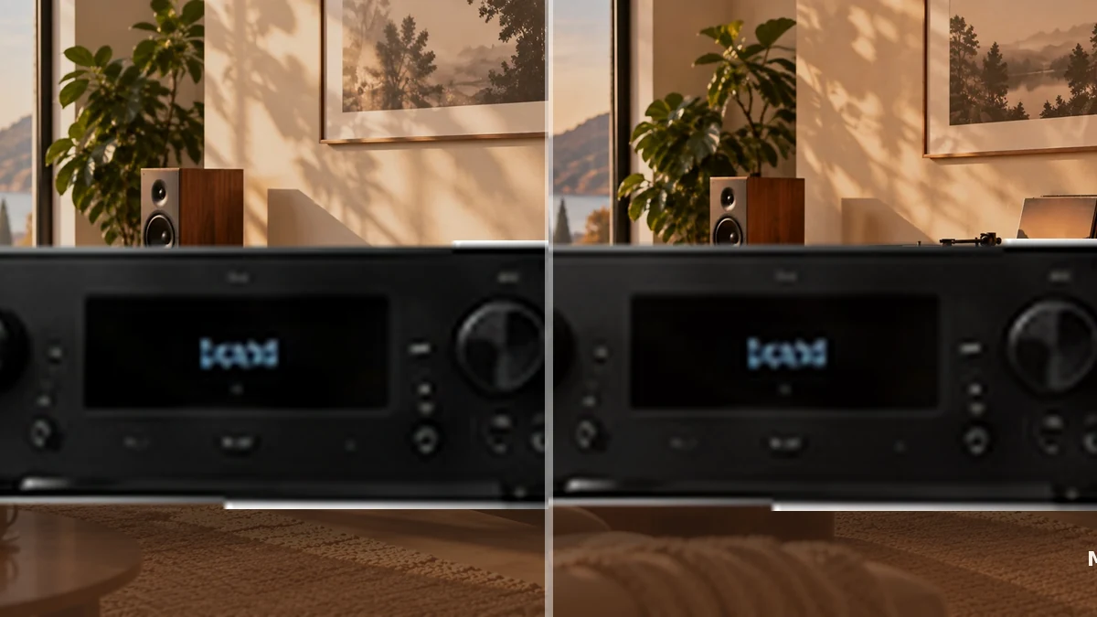Stereo-Verstärker und Receiver in einer HiFi-Anlage