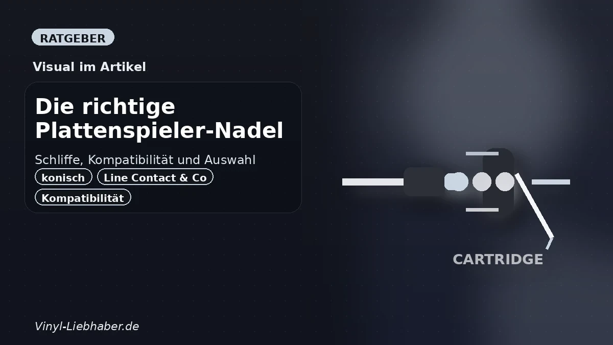 Tonabnehmer über der Innenrille einer Schallplatte